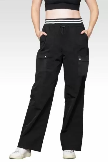 Pull-On Wide Leg Cargo Trousers