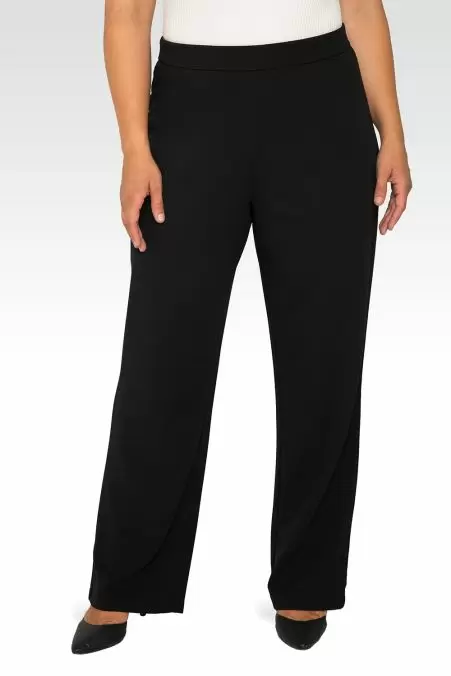 Plus Size Women's Wide-Leg Crop Crepe Pants by Jessica London in Black (Size  M) - Yahoo Shopping