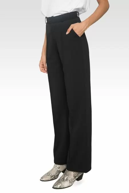 Black High Waisted Wide Legged Pintuck Pants - Front Porch