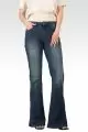 Rainie Light Hand-Sanded Denim Stretch High-Waist Slit Hem Jeans