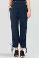 Standards & Practices Curvy Fit Robie Double-Button High Waist Midnight Blue Ankle Tie Cuff Trousers
