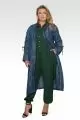 Standards & Practices Plus Size Women's Indigo Denim Tencel Hooded Long Anorak Jacket-4