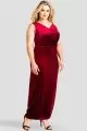 Standards & Practices Plus Size Burgundy Red Velvet Maxi Dress