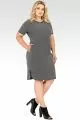 Plus Size Standards & Practices Curvy Fit Tanya Charcoal Gray Apron Hem Shift Dress
