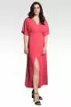 Scarlett Women's V Neck Kimono Sleeves Maxi Dress - Rose