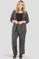 Plus Size Standards & Practices Women's Curvy fit Charcoal Gray High Waisted Wide Leg Suit Pants