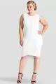  Plus Size Asymmetrical White Sleeveless Dress