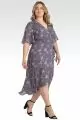 Standards & Practice Plus Size Lavender Sheer Flutter Sleeve & Ruffle Hem Wrap Dress 