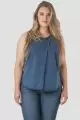 Women Plus Size Blue Indigo Soft Knit Top
