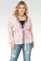 plus size light pink floral sheer wrap kimono cardigan with lace