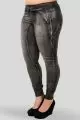 Candice Charcoal Grey Denim Knit Jogger Pants Plus