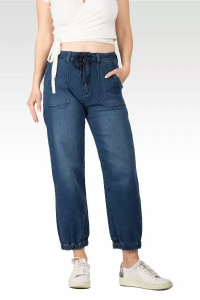 Lyla Women's 5 Pocket Cropped Leg Jogger Jeans