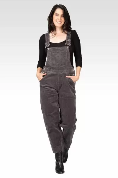 Harper Women's Corduroy Casual Overall - Charcoal