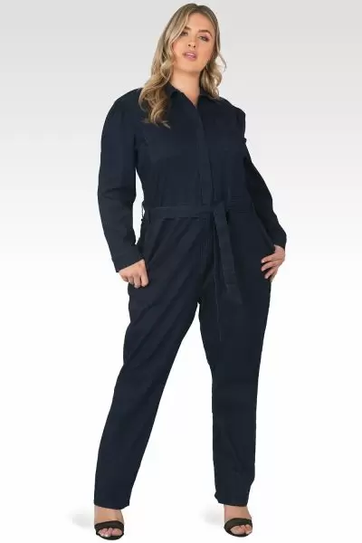 Janeen Plus Size Light Weight Denim Boiler Suit