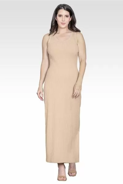 Zeypher Women's Sleeveless Rib-Knit Maxi Dress