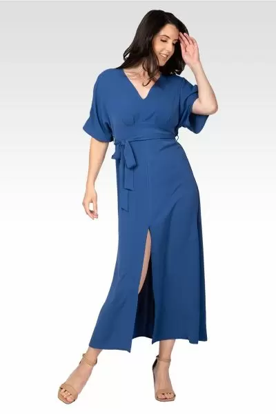 Scarlett Women's V Neck Kimono Sleeves Maxi Dress