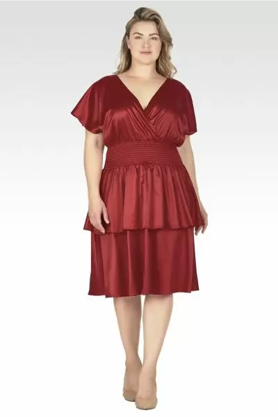 Rouge Women's Plus Size Iconic Satin Midi Dress