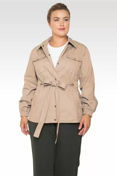 Plus Size Mimi Utility Anorak Jacket - Khaki