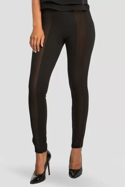 Standards & Practices Women's Mesh up Ponte Leggings with Calf Criss-Cross  or Standards & Practices Women's Interlaced Mesh Leggings With Side Pockets