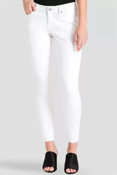 Virginia Released Hem White Skinny Jeans
