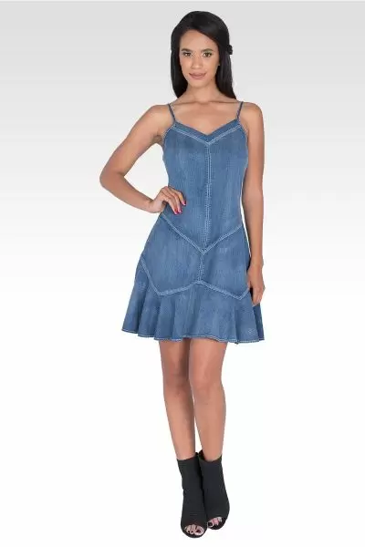 Standards & Practices Women's Spaghetti Strap Blue Dress 