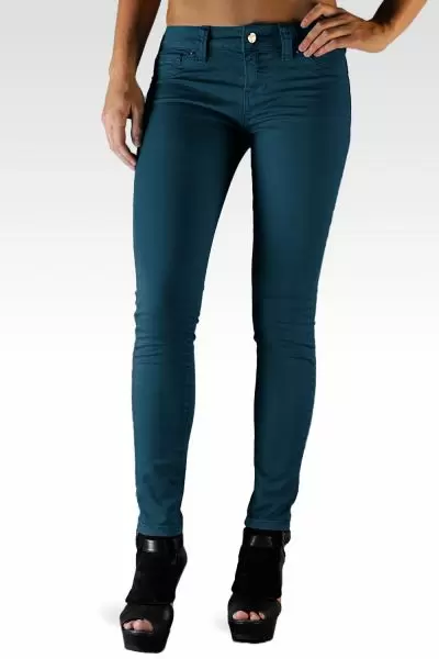 S & P Women's Premium Color Stretch Denim Skinny Jeans-3