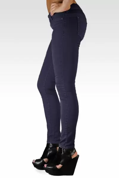 S & P Women's Purple Bomb Premium Color Stretch Denim Skinny Jeans-1
