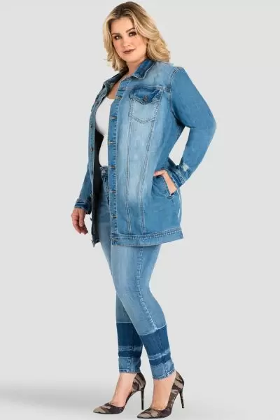 Plus Size Margot Oversized Jean Jacket - Light Wash Denim