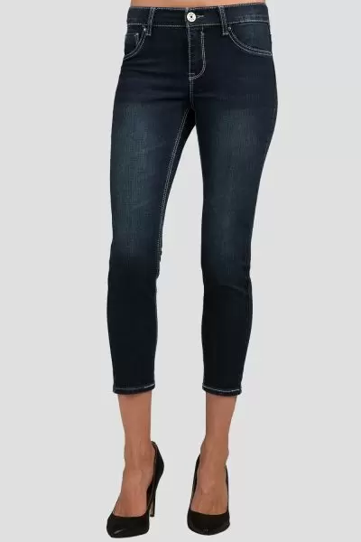 Women Denim Cropped Skinny Jeans